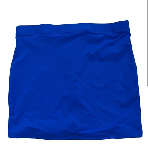 NWT SKIMS Sporty Zipper Swim Cobalt Blue Mini Swim Bottom Skirt - Picture 6 of 6